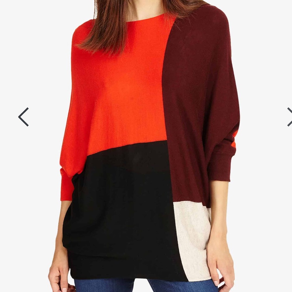 MICHAEL TYLER Colorblock Tunic Top Size Small